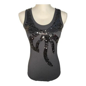 Miley Cyrus Max Azria Women’s Medium Black‎ Sequin Bow Tank Top